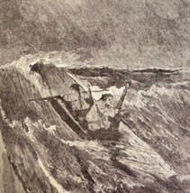 1895 Chinese Sampan Boat In Typhoon Victorian Wood Engraving Print 7x10 ... - $29.99
