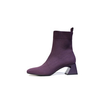 VIVAIA Boots 8.5 &#39;Regina Pro&#39; Purple Heeled Ankle Boots Square Toe Waterproof - £87.92 GBP