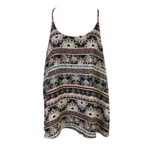 Active Usa Womens Camisole Cami Top Multicolor Mixed Print Spaghetti Str... - £17.40 GBP