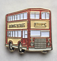 Hong Kong Double Decker Bus Pin Lapel Hat Vintage - $12.95