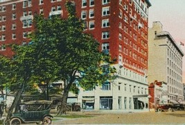 c1920 Hotel Miami Dayton Ohio Vintage Postcard Inn Cars Street View Flag - £13.59 GBP