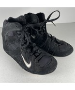 Vintage Y2K Nike Youth Wrestling Shoes Black Size 3.5Y 010709 Raised Swo... - $105.00