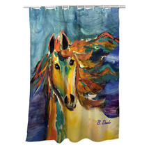 Betsy Drake Colorful Horse Shower Curtain - £77.16 GBP