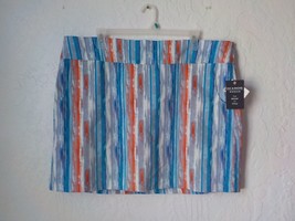 Zac Rachel Vertical Stripes Blue Mini Skirt Skort Women size 24W Stretch... - £23.26 GBP