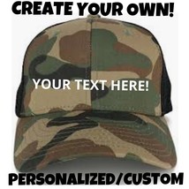 CUSTOM PERSONALIZED Camoflauge Embroidered Baseball Hats CAMO Caps EMBRO... - $19.76