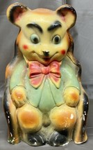 Vintage Chalkware Teddy Bear Bank Carnival Amusement Park Fair Prize Unb... - $65.44