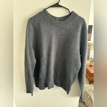 J.Crew Merino Wool Sweater Large – Zipper Back, Soft Knit, Classic Gray - $34.00