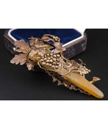 Jan Michael Vintage Brooch – Ornate Grape &amp; Vine Design – 3.5” Long - $70.00