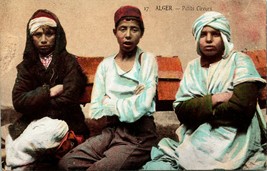 Vtg Cartolina 1910 Algeria Alger Algers Little Scarpa Lucidatrici Petits Cireurs - £11.97 GBP