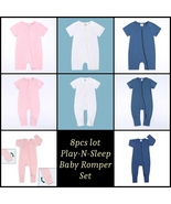 8pcs Lot Baby Romper Bodysuit Cotton Long Short Sleeve Mittens Footed Do... - $59.99