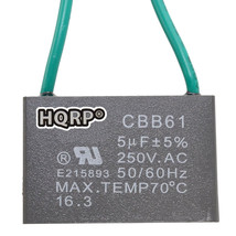 Capacitor CBB61 5uf 2-Wire Rated Voltage: 250VAC for Harbor Breeze Ceiling Fan - £7.50 GBP