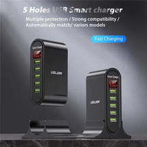 USLION 5-Port USB A Fast Charging Hub with LCD Display - Power Delivery PD Charg - £14.39 GBP+