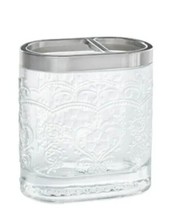 Pioneer Woman ~ Embossed ~ Amelia ~ CLEAR ~ Glass ~ Toothbrush Holder - £26.16 GBP