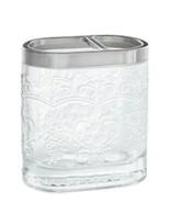Pioneer Woman ~ Embossed ~ Amelia ~ CLEAR ~ Glass ~ Toothbrush Holder - $32.07 CAD