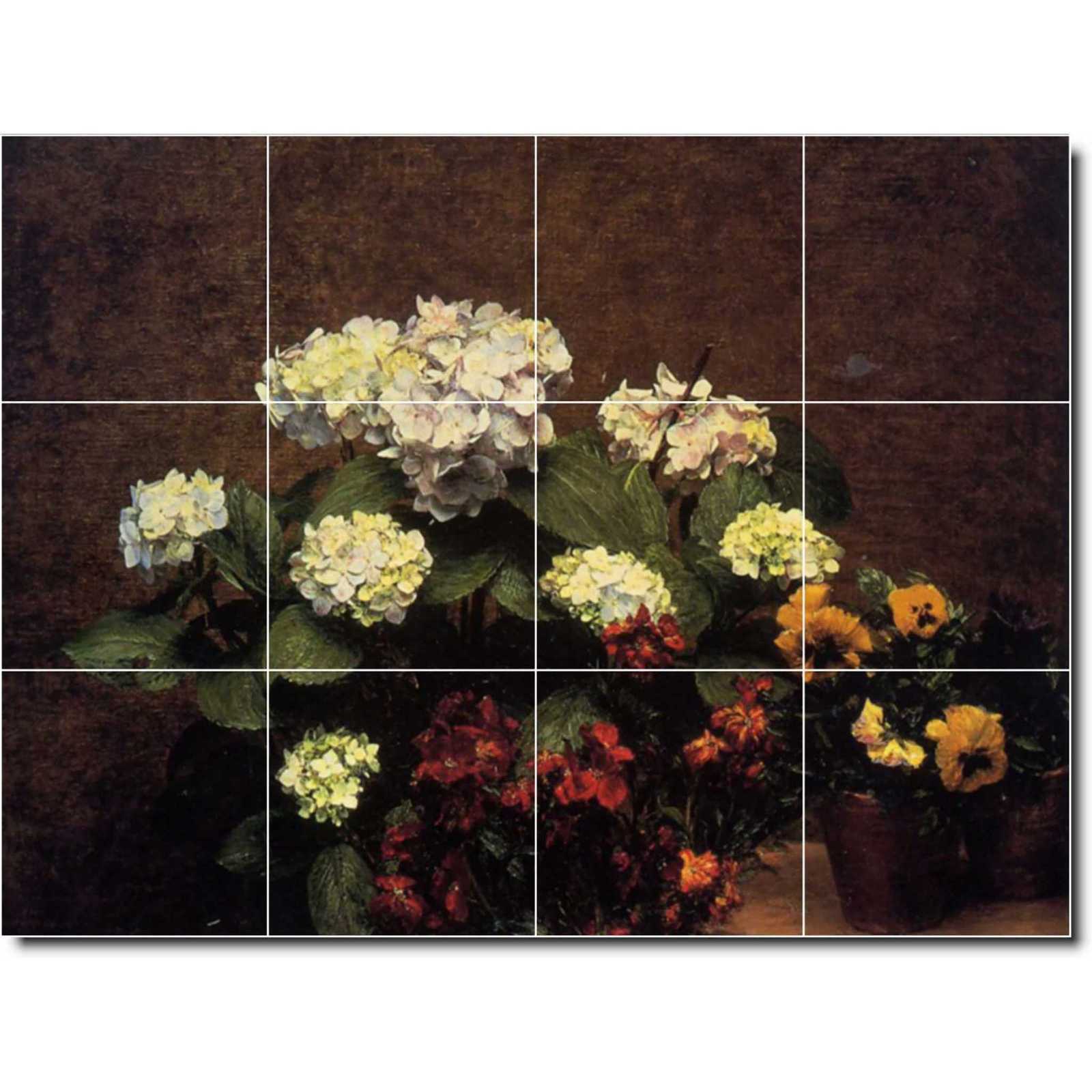 Fantin latour henri hydrangias cloves and two pots of pansies