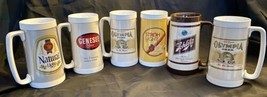 Vintage Thermo Serv Beer Mugs Schlitz Olympia Natural Stroh Light Genese... - £31.97 GBP