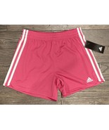 NWT $25 Adidas Girls Sz Large (14) Pink with White 3 Stripe Mesh Athleti... - $326.46 MXN
