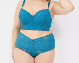 Lane Bryant Cacique Romantic Lace Thong Se Xy Panties Sea Blue Plus Size 26/28 Nw - $24.26