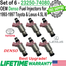 OEM Denso 6Pcs Best Upgrade Fuel Injectors For 1993-1997 Toyota & Lexus 4.5L I6 - $188.09