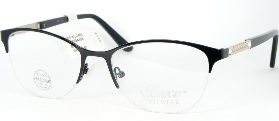 NEW W/ TAG LUXE WLO462 462 001 SHINY BLACK EYEGLASSES FRAME WL0462 54-18... - $23.76