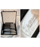 Set Of * Saks Fifth Avenue Fruit Knives Mother Of Pearl Handles Silverwa... - $88.07