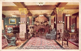 Seattle Wa~Hotel WASHINGTON-RECEPTION ROOM-ORNATE Victorian DECOR~1910s Postcard - £9.52 GBP