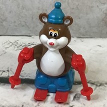 TOMY Plastic Vintage Wind-Up skiing Bear 3&quot;  - $14.84