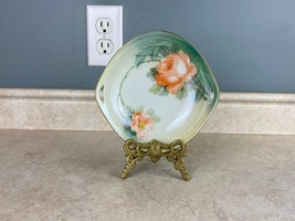 R S Prussia Germany Roses Painted On Stem Small Finger Bowl - $13.75