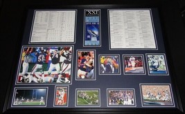 Super Bowl XXI Framed 18x24 Repro Ticket Boxscore &amp; Photo Set Giants vs Broncos - £71.21 GBP