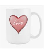 red heart love 15 ounce coffee mug - £16.76 GBP