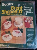 Bucilla Great Shapes II  SANTA NAPKIN RINGS Plastic Canvas Kit #61003. V... - $16.76 CAD