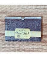 Something To Hold Photo Album Clutch Faux Croc Holds 16 4&quot;x6&quot; Photos NEW - $340.09 MXN