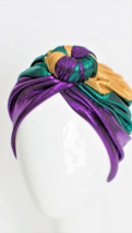 Mardi Gras Pgg Shimmer Turban With Knot In Front - £8.83 GBP