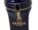 Vintage Gevalia Kaffe Ceramic Coffee Canister Blue with Gold Trim  7.75 ... - $14.62