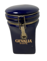 Vintage Gevalia Kaffe Ceramic Coffee Canister Blue with Gold Trim  7.75 ... - £11.47 GBP