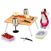 PICNIC SET FOR 2 BAG COLLAPSIBLE LOW TABLE PICNICWARE FOLDABLE KIT ACCES... - $86.99