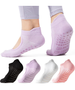 Pilates Socks with Grips for Women, Yoga Socks, Crew Non Slip Women for ... - $20.47 CAD