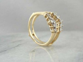 14K or Jaune Plaqué 1.34Ct Rond Imitation Diamant Engagemen Ring - £76.30 GBP