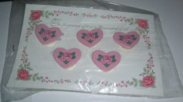 Rose Heart Button Covers Set of 5 Pink Made in Taiwan - $12.86