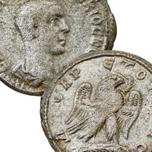 Herennius Etruscus Eagle Sc Tetradrachm Roman Coin 250 Ad Scarce N Prieur #637 - £208.42 GBP