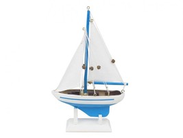 Wooden Light Blue Pacific Sailer Model Sailboat Decoration 9&quot;&quot; - $18.99