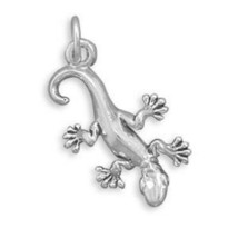 925 Sterling Silver Gecko Lizard Charm Pendant for Bracelet Mens Women&#39;s Jewelry - £18.85 GBP