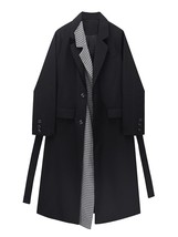 GVUW Women&#39;s Trench Coat Autumn Winter Vintage Plaid work Design Single Breasted - £226.67 GBP