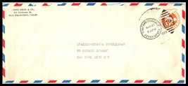 1937 California Air Mail Cover - Getz Bros &amp; Co, San Francisco To Nyc A15 - £2.32 GBP