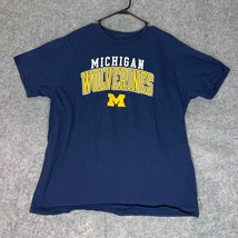 Michigan Wolverines Mens Shirt Extra Large Navy Gold NCAA Football College Tee A - $24.98