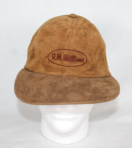R.M. Williams Real Leather Suede Brown Baseball Trucker Cap Hat Kangaroo Leather - £58.42 GBP