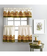 Yellow Farmhouse Sunflower Fields 3 Piece Kitchen Curtains Set, Valance ... - €16,89 EUR