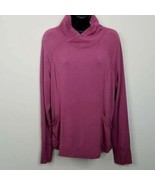 Yogalicious Womens Pullover Shirt Sz Large Plum Purple Pink Thumb Holes ... - £15.77 GBP