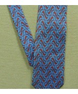 Peter Blair USA Neck Tie / Necktie Silk blue red chameleon lizard 60&quot;x3.5&quot; - £9.34 GBP