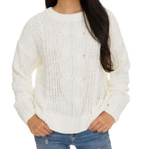 Hippie Rose Juniors Mixed Knit Chenille Sweater, Large, Ivory - $31.20